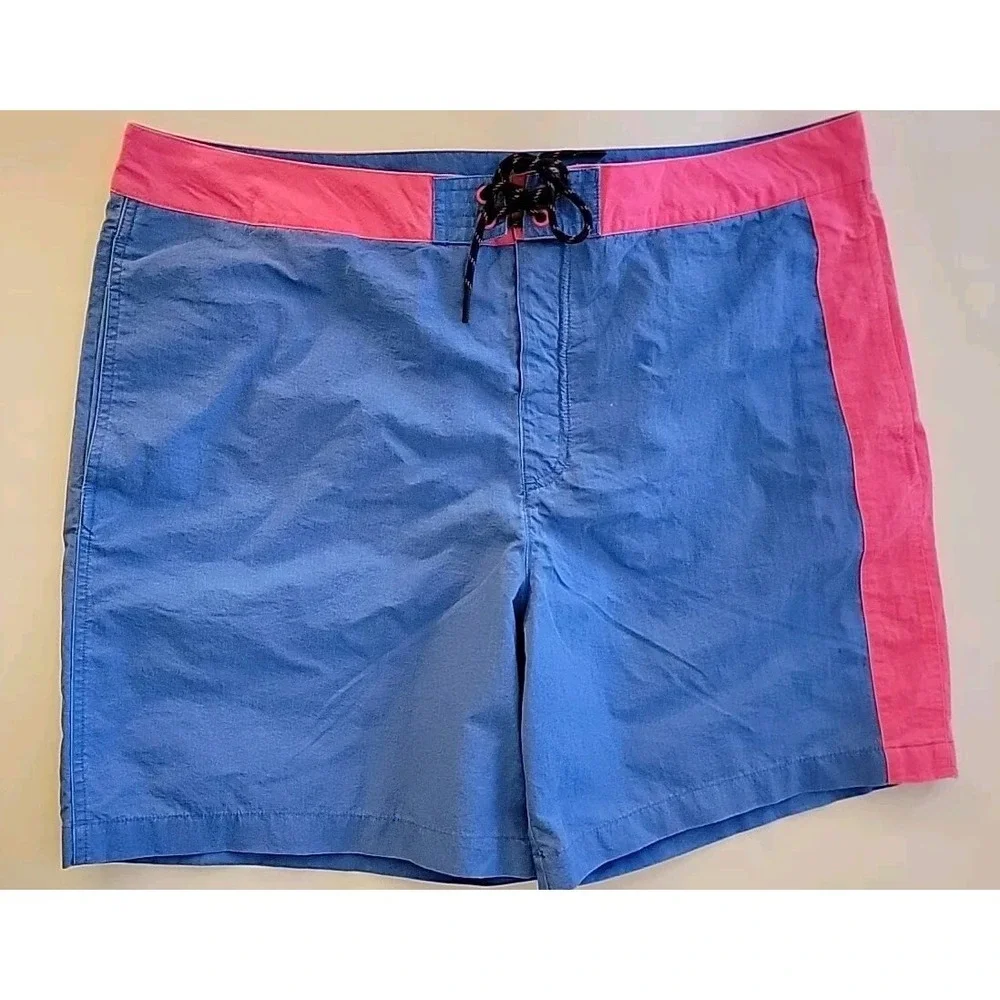 Vineyard Vines Men's Lined Swim Trunks Size 40 Retro Pink Blue 98 Montauk